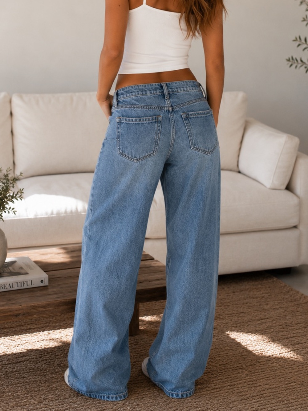Hollister Women's Low Rise Baggy Wide Leg Jeans Size OR Light Wash Y2K - Picture 3 of 10